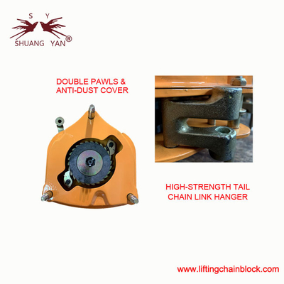 19.6kN Vital Double Ratchet Pawls Manual Chain Block Hoist G80 Alaşımlı Çelik Yük Zinciri ile 2000 kg